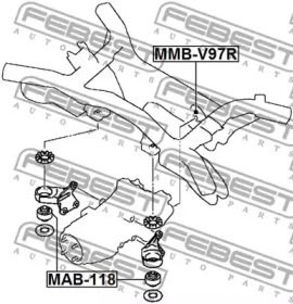 САЙЛЕНТБЛОК ЗАДНЬОГО ДИФЕРЕНЦІАЛА FEBEST MAB-118