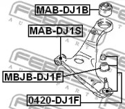 Сайлентблок передній переднього важеля FEBEST MAB-DJ1S