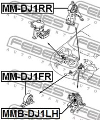 Подушка двигуна FEBEST MMB-DJ1LH
