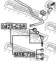 РЕМКОМПЛЕКТ ТЯГИ СТАБІЛІЗАТОРА 3 PCS FEBEST MSB-736