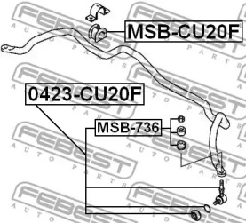 ВТУЛКА ПЕРЕДНЬОГО СТАБІЛІЗАТОРА D26 FEBEST MSB-CU20F