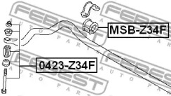 ВТУЛКА ПЕРЕДНЬОГО СТАБІЛІЗАТОРА D25.8 FEBEST MSB-Z34F
