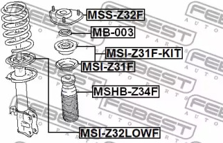 ПИЛЬОВИК ПЕРЕДНЬОГО АМОРТИЗАТОРА FEBEST MSHB-Z34F