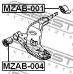 САЙЛЕНТБЛОК ЗАДНИЙ ПЕРЕДНЬОГО ВАЖЕЛЯ FEBEST MZAB-001
