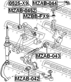 Сайлентблок FEBEST MZAB-045Z