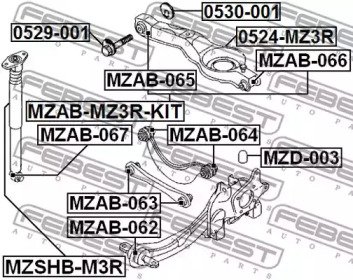 Сайлентблок FEBEST MZAB-063