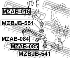САЙЛЕНТБЛОК ПЕРЕДНЬОГО НИЖНЬОГО ВАЖЕЛЯ FEBEST MZAB-085