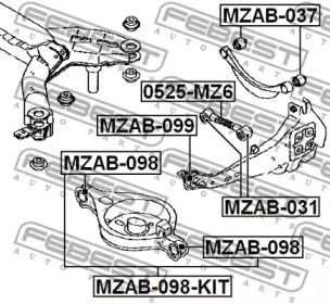 Сайлентблок FEBEST MZAB-098-KIT