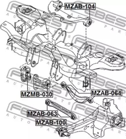 Сайлентблок FEBEST MZAB-104