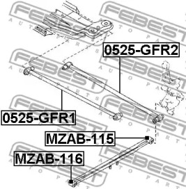 САЙЛЕНТБЛОК ЗАДНЬОЇ ПОДОВЖНЬОЇ ТЯГИ FEBEST MZAB-115