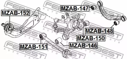 Сайлентблок FEBEST MZAB-148