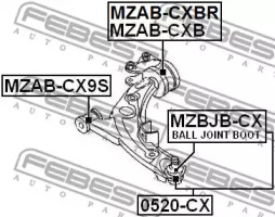 Сайлентблок FEBEST MZAB-CX9S