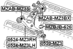 Сайлентблок FEBEST MZAB-MZ3BX