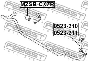 ВТУЛКА ЗАДНЬОГО СТАБИЛИЗАТОРА D18 FEBEST MZSB-CX7R