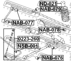Сайлентблок FEBEST NAB-076