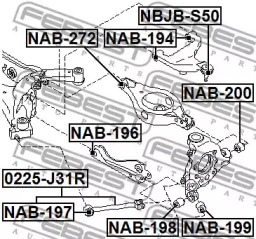 САЙЛЕНТБЛОК ЗАДНЬОГО ВЕРХНЬОГО ВАЖЕЛЯ FEBEST NAB-194