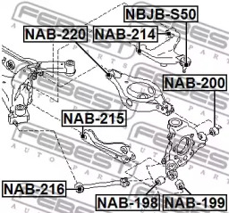 Сайлентблок FEBEST NAB-215