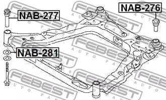 САЙЛЕНТБЛОК ПІДРАМНИКА ПЕРЕДНІЙ FEBEST NAB-277