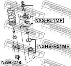 САЙЛЕНТБЛОК ПЕРЕДНЬОГО АМОРТИЗАТОРА FEBEST NAB-278