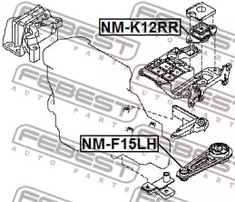 Подушка двигателя FEBEST NM-F15LH