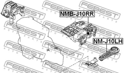 Подушка двигателя FEBEST NM-J10LH