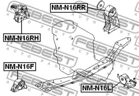 Подушка двигателя FEBEST NM-N16RH