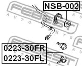 ВТУЛКА ПЕРЕДНЬОГО СТАБІЛІЗАТОРА D25 FEBEST NSB-002