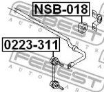 ВТУЛКА ЗАДНЬОГО СТАБІЛІЗАТОРА D18 FEBEST NSB-018
