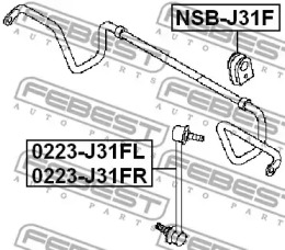 ВТУЛКА ПЕРЕДНЬОГО СТАБИЛИЗАТОРА D22 FEBEST NSB-J31F