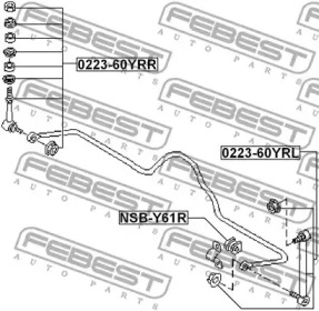 ВТУЛКА ЗАДНЬОГО СТАБИЛИЗАТОРА D20 FEBEST NSB-Y61R