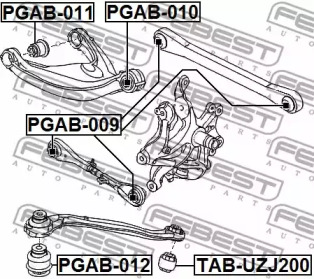 Сайлентблок підвіски FEBEST PGAB-012