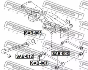 Сайлентблок заднього подовжнього важеля FEBEST SAB-012