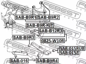 Сайлентблок FEBEST SAB-B9R-KIT