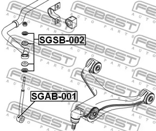 РЕМКОМПЛЕКТ ТЯГИ СТАБИЛИЗАТОРА FEBEST SGSB-002