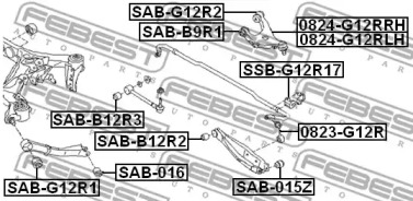ВТУЛКА ЗАДНЬОГО СТАБИЛИЗАТОРА D14 FEBEST SSB-G12R14