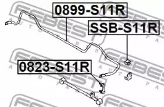 Втулка стабілізатора підвіски FEBEST SSB-S11R