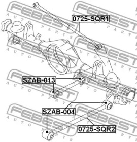 САЙЛЕНТБЛОК ЗАДНЬОГО ПОДОВЖНЬОГО ВАЖЕЛЯ FEBEST SZAB-013