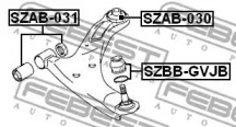 САЙЛЕНТБЛОК ПЕРЕДНИЙ ПЕРЕДНЬОГО ВАЖЕЛЯ FEBEST SZAB-031