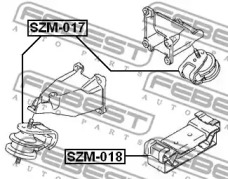 ПОДУШКА ДВИГУНА ПЕРЕДНЯ (ГІДРАВЛІЧНА) FEBEST SZM-017