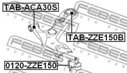 Сайлентблок FEBEST TAB-ZZE150B