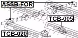 Підвісний подшипник FEBEST TCB-020