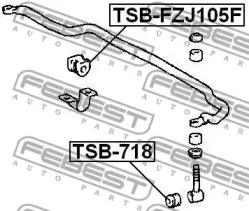 САЙЛЕНТБЛОК ПЕРЕДНЬОЇ ТЯГИ СТАБІЛІЗАТОРА FEBEST TSB-718