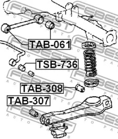 ВТУЛКА ЗАДНЬОГО СТАБИЛИЗАТОРА D13.5 FEBEST TSB-736