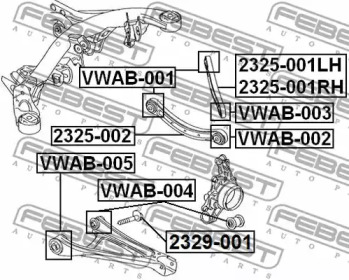 Сайлентблок FEBEST VWAB-005