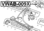 САЙЛЕНТБЛОК ЗАДНИЙ ПЕРЕДНЬОГО ВАЖЕЛЯ БЕЗ КРОНШТЕЙНА FEBEST VWAB-009X