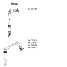 Проводи запалювання Opel Astra F 1.4i 88-05 (к-кт) BREMI 300/694
