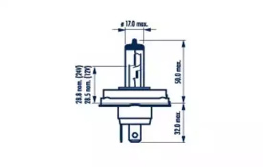 Автолампа Narva Halogen R2 12V 45/40W P45t-4 48121