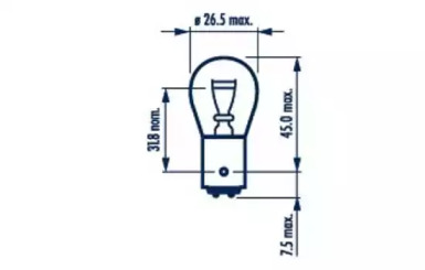 Автолампа P21/4W 12V NARVA 21/4W BAZ15d 17881