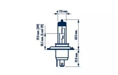 Автолампа Narva H4 RPB+ 12V 60/55W P43t-38 48677