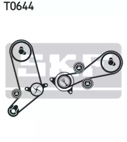 Комплект ГРМ + ТНВД + помпа VW LT 2.5SDI/VW T4 2.5 TDI 96-06 (26.5x122z/21x81z) (3 ролика+2 ременя) SKF VKMC 01258-1